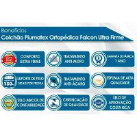 Cama Box Solteiro: Colchão Anatômico Plumatex D28/EP Falcon Ultra Firme + Base CRC Courano White(88x188) - 2