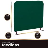 Cabeceira Casal Estofada Para Cama Box Lizza Veludo Cor Verde Esmeralda - 6