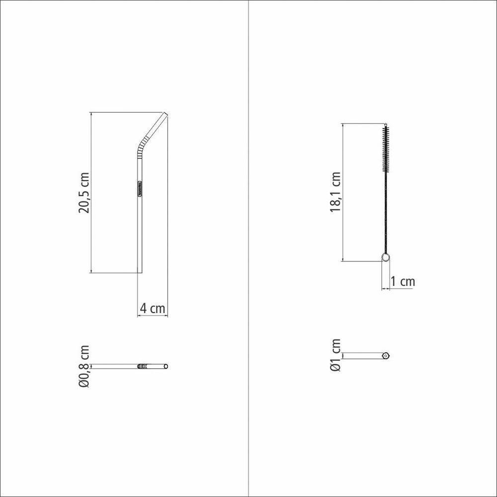 Jogo De Canudos Tramontina Em Aço Inox Com Escova 5 Peças Tramontina - 2