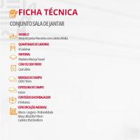 Conjunto Mesa Noronha Com Vidro E 8 Cadeiras Malta Moderna Linho Palha Off White Imbuia - 10