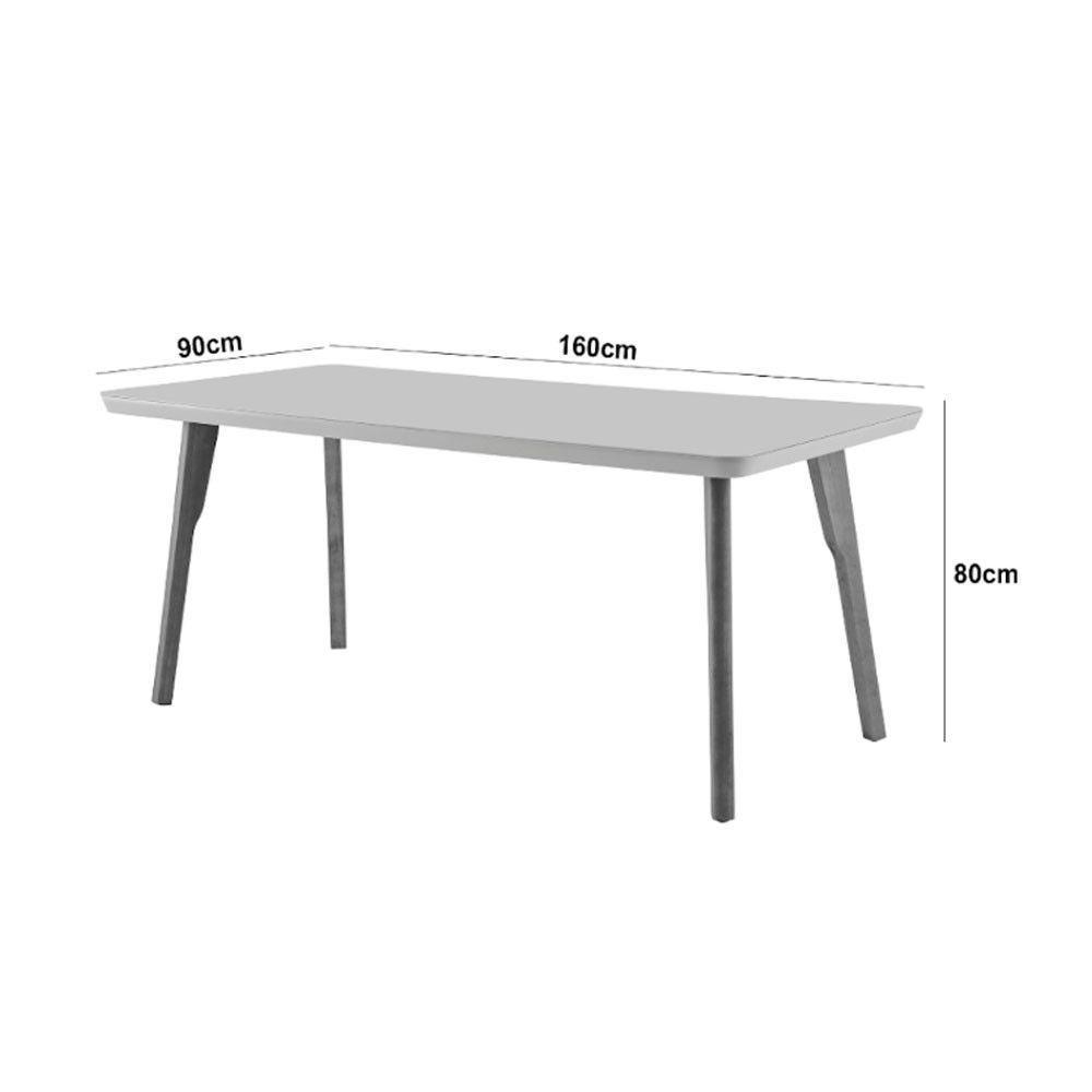 Conjunto Mesa Malta 160cm 6 Cadeiras Malta Premium Moderna Linho Palha Off White Imbuia - 7