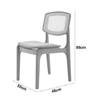 Conjunto Mesa Malta 160cm 6 Cadeiras Malta Premium Moderna Linho Palha Off White Imbuia - 8