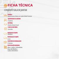 Conjunto Mesa Malta 160cm 6 Cadeiras Malta Premium Moderna Linho Palha Off White Imbuia - 9