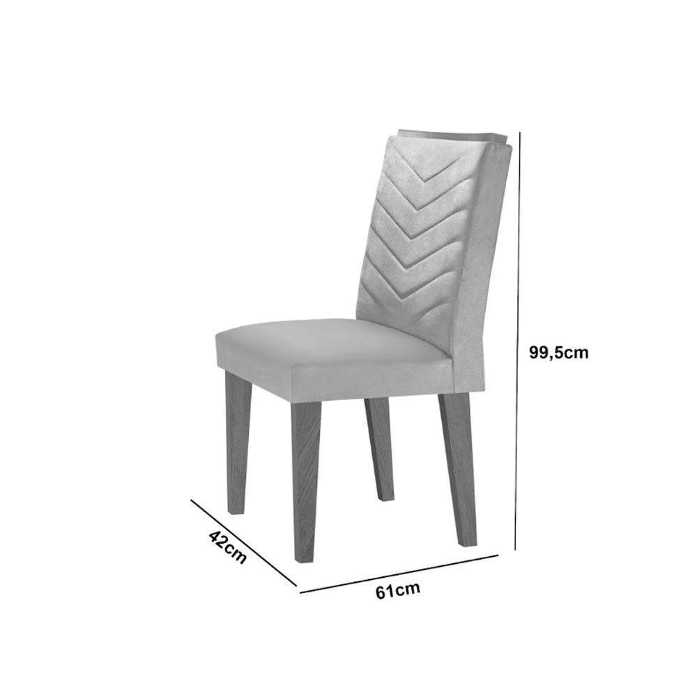 Conjunto Mesa Olímpia Em Mdf Com 4 Cadeiras Liz Moderna Veludo Creme/grafite/imbuia - 5