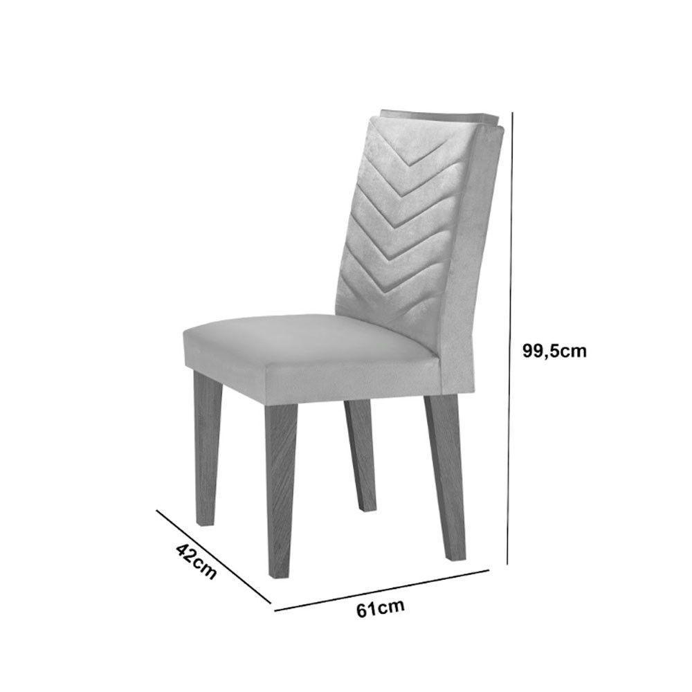 Conjunto Mesa Olímpia 90cm Tampo Mdf 4 Cadeiras Liz Moderna Vel. Grafite Off White Imbuia - 4