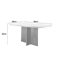 Conjunto Mesa Olímpia 90cm Tampo Em Mdf 4cad Liz Moderna Linho Grafite E Imbuia