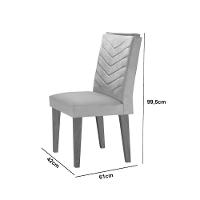 Conjunto Mesa Olímpia 90cm Em Mdf 4 Cadeiras Liz Moderna Vel. Grafite Off White Imbuia - 5