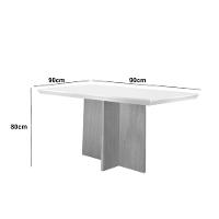 Conjunto Mesa Olímpia 90cm Em Mdf 4 Cadeiras Liz Moderna Vel. Capuccino Off White Imbuia - 3