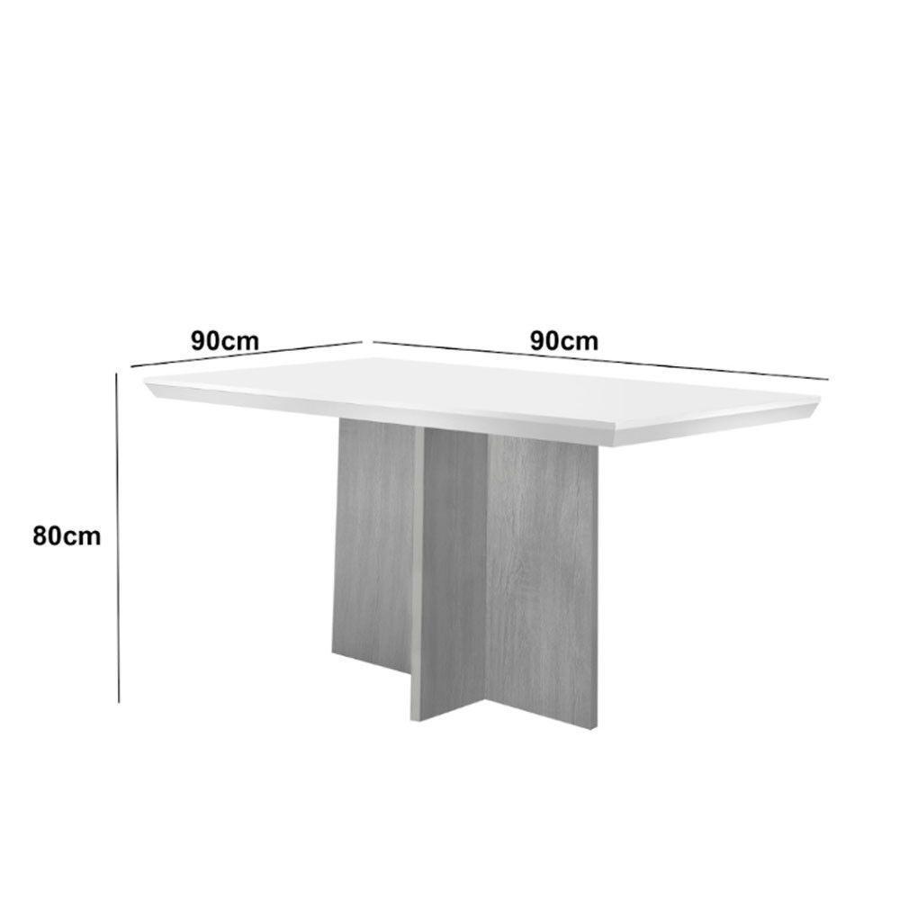 Conjunto Mesa Olímpia 90cm Tampo Em Mdf 4cad Liz Moderna Vel. Capuccino Grafite Imbuia - 3