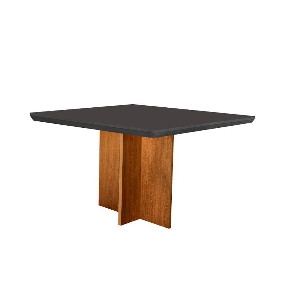 Conjunto Mesa Olímpia 90cm Tampo Em Mdf 4cad Liz Moderna Veludo Creme/grafite/imbuia - 3