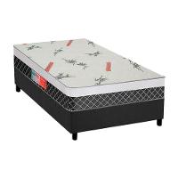 Cama Box Solteiro: Colchão Anatômico Plumatex D28/EP Falcon Ultra Firme + Base CRC Suede Gray(88x188) - 1
