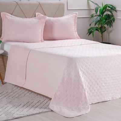 Kit Cobre Leito King Miraggio Ultra Soft Com Porta Travesseiro New Rose