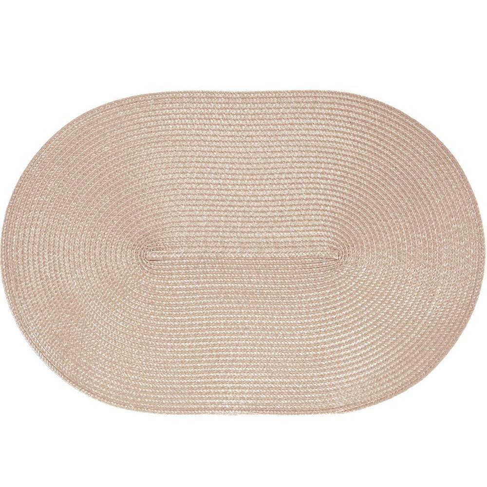 Kit 8 Americano Requinte Liso Para Mesa Oval 30x45cm Palha - 1