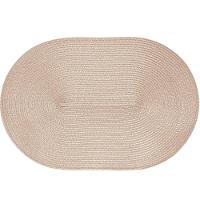 Kit 8 Americano Requinte Liso Para Mesa Oval 30x45cm Palha - 1