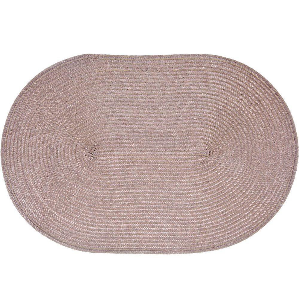 Kit 6 Americano Requinte Liso Para Mesa Oval 30x45cm Taupe - 1