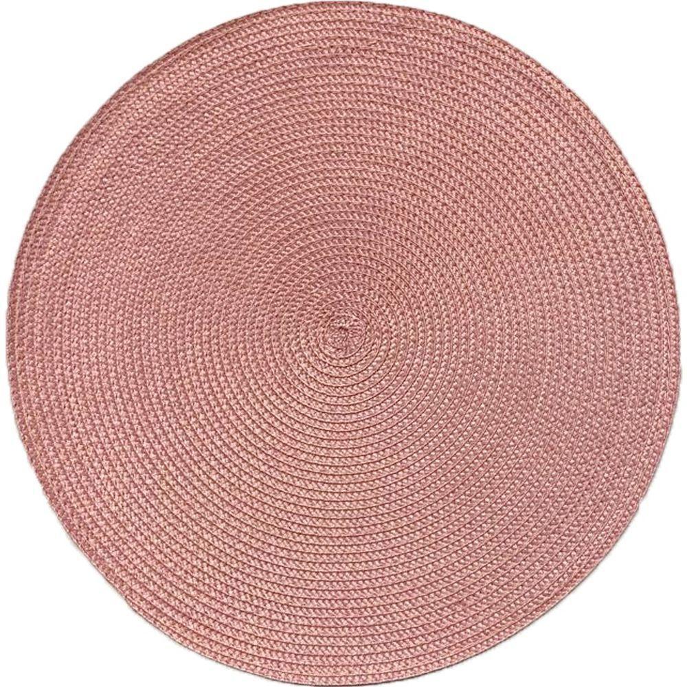 Kit 8 Americano Requinte Liso Para Mesa Redondo 38cm Rosê - 1