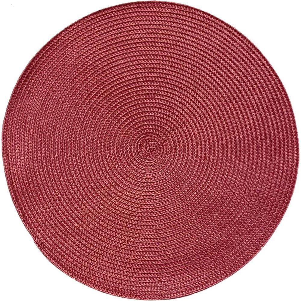 Kit 8 Americano Requinte Liso Para Mesa Redondo 38cm Bordô - 1