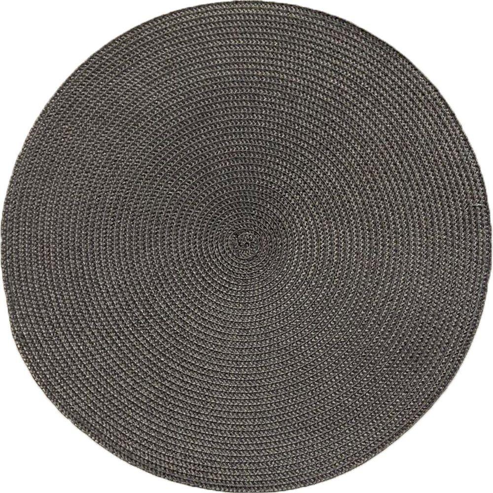 Kit 4 Americano Requinte Liso Para Mesa Redondo 38cm Chumbo - 1