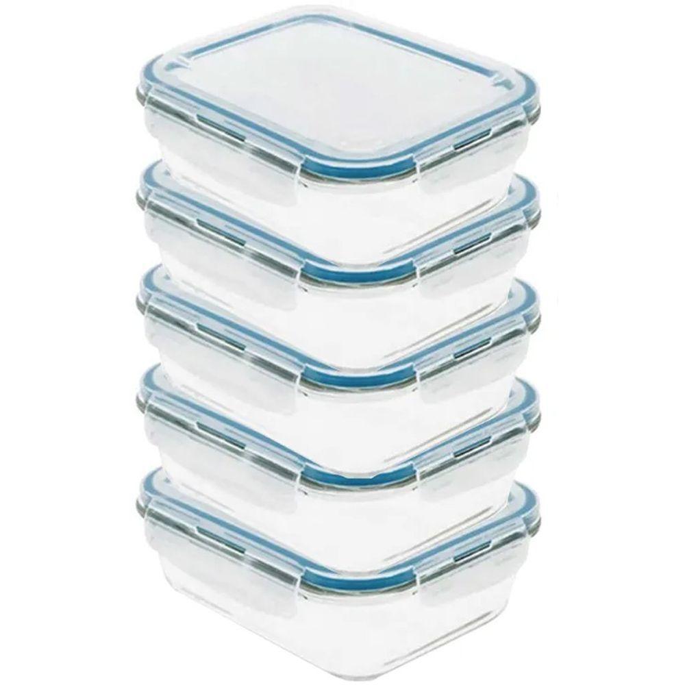 Kit 5 Pote De Vidro Com Tampa Hermética 1,5l 22x16,4x6,6 - 1