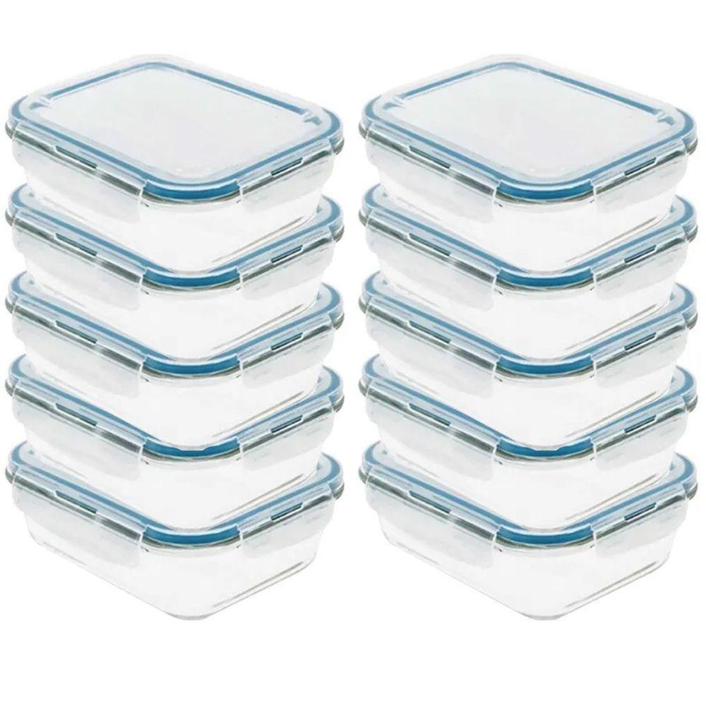 Kit 10 Pote De Vidro Com Tampa Hermética 1,5l 22x16,4x6,6 - 1