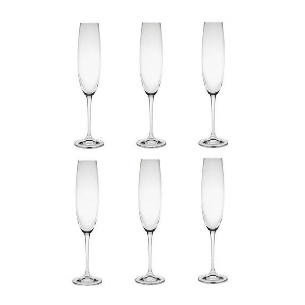 Jogo 6 Taças P- Champanhe 250ml Cristal Fulica Bohemia - 1
