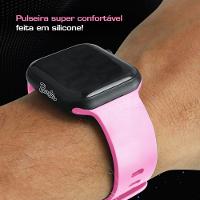 Relógio Infantil Barbie Prova D\'agua Digital Rosa Silicone - 2