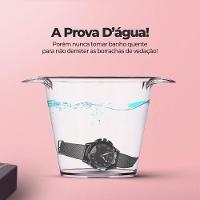 Relogio Feminino Aço Inox Prova Dagua + Colar + Pulseira - 4