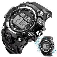 Relogio Masculino Silicone Prova Dagua Preto Digital Alarme - 1