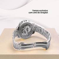 Relogio Masculino Original Aço Inox Prata Grande + Caixa - 3