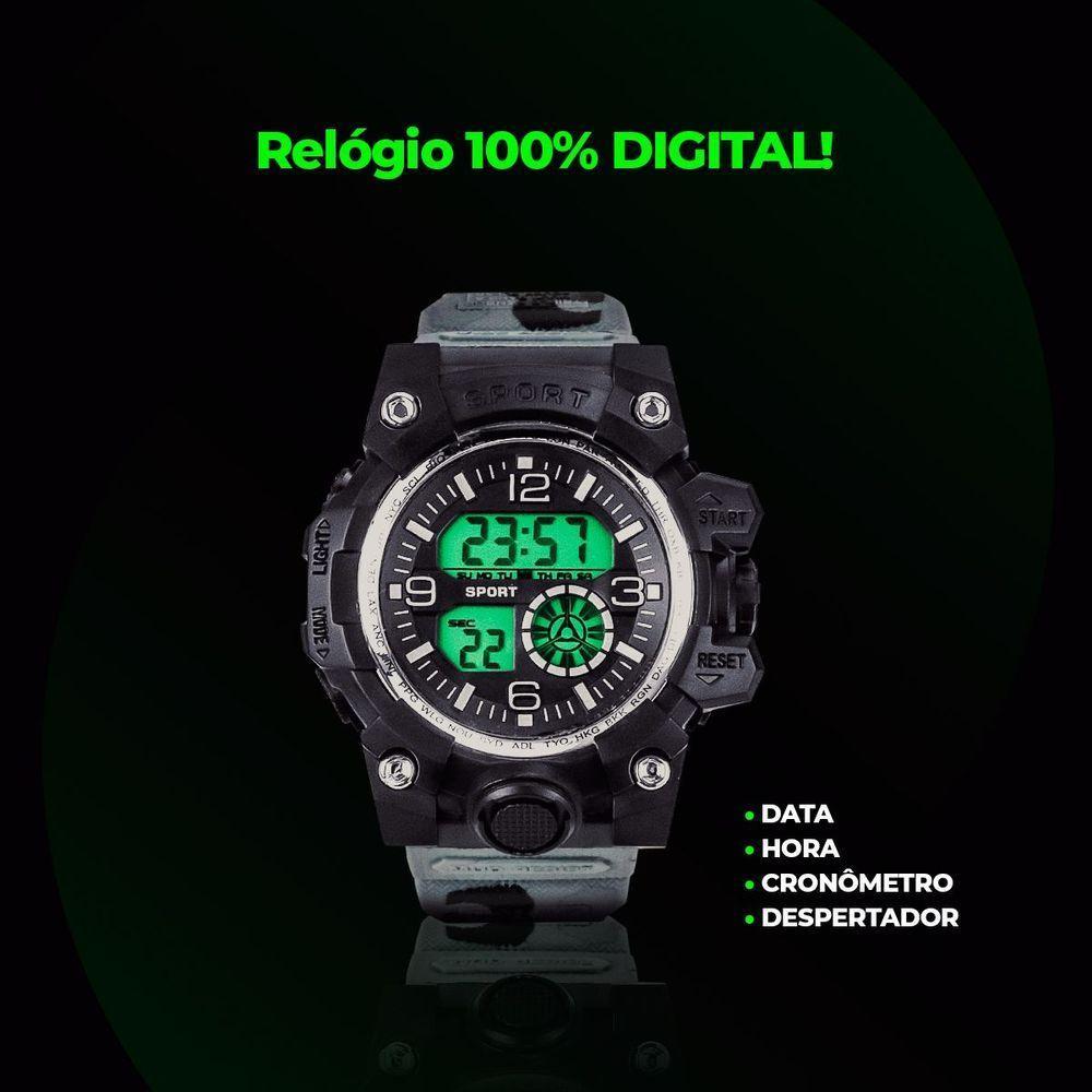Relogio Masculino Prova Dagua Digital + Caixa + Oculos Sol - 7