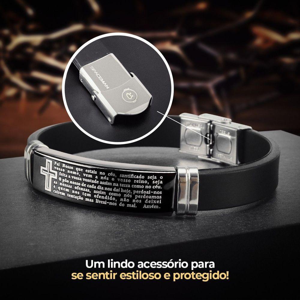 Relogio Masculino Preto Aço Inox + Caixa + Pulseira Pai Noss - 6