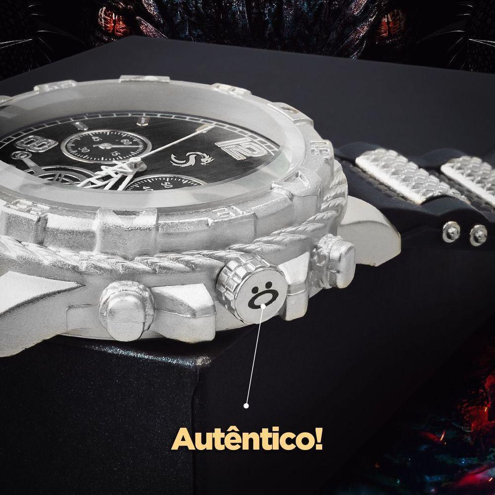 Relogio Masculino Aço Inox Prata Grande Original + Caixa - 3