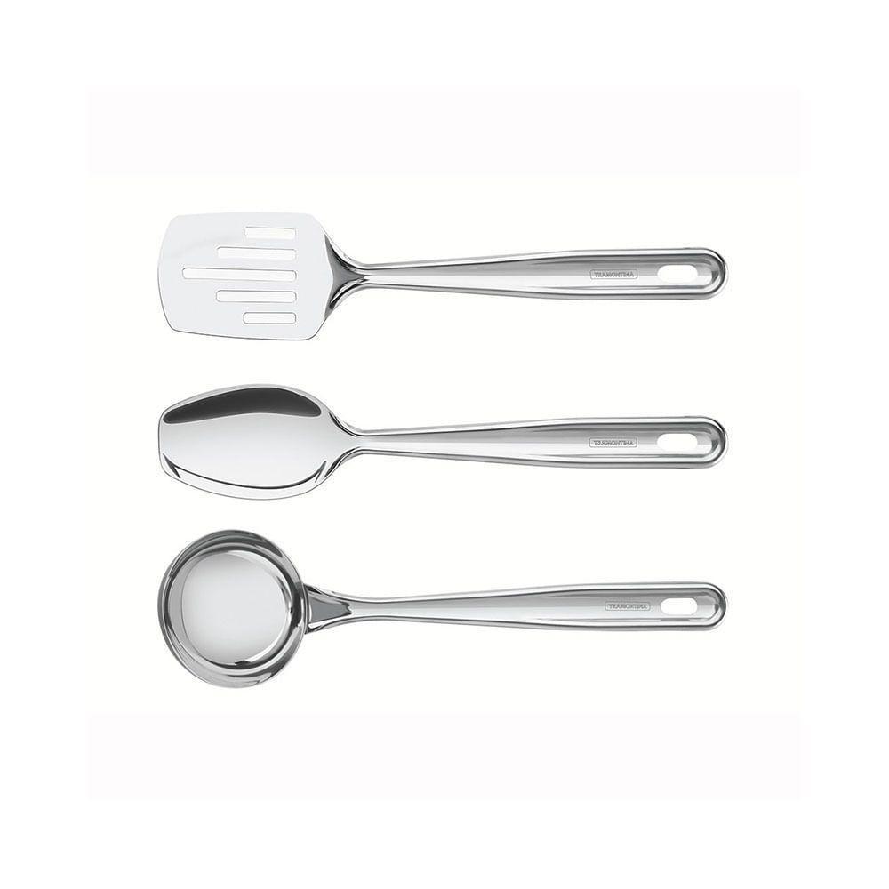 Jogo De Utensílios Extrata Em Inox 3pçs - Tramontina - 1