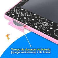 Lousa Mágica Led Lcd Tablet Mulher Maravilha Rosa + Caneta - 2