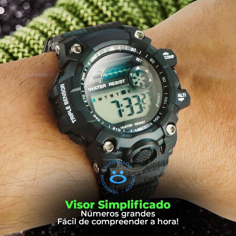 Relogio Prova Dagua Digital Infantil Camuflado Silicone Data - 6