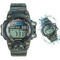 Relogio Prova Dagua Digital Infantil Camuflado Silicone Data - 1