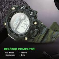 Relogio Prova Dagua Digital Infantil Camuflado Silicone Data