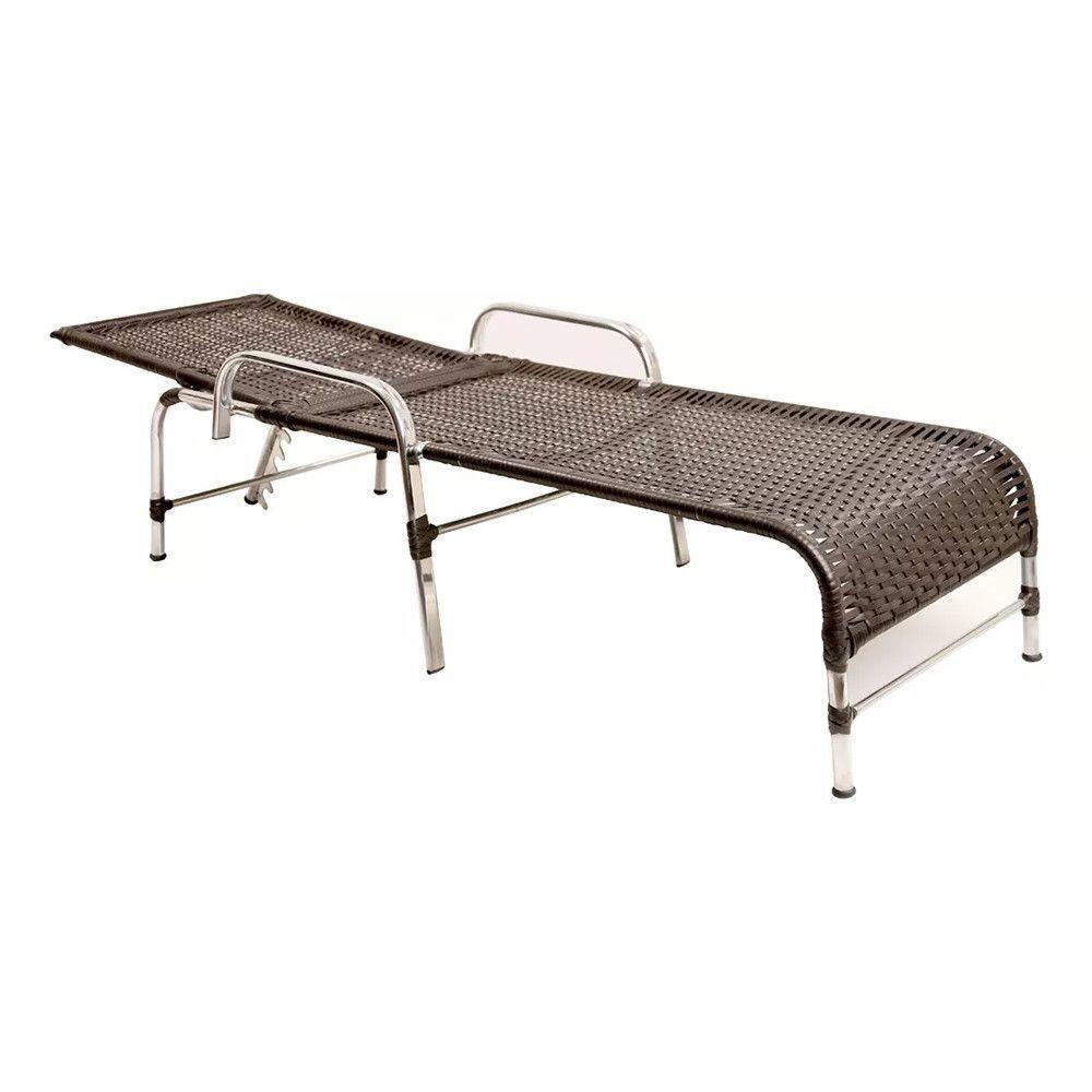3 Espreguiçadeiras E Mesa Para Piscina, área, Varanda Trama Preto - 5