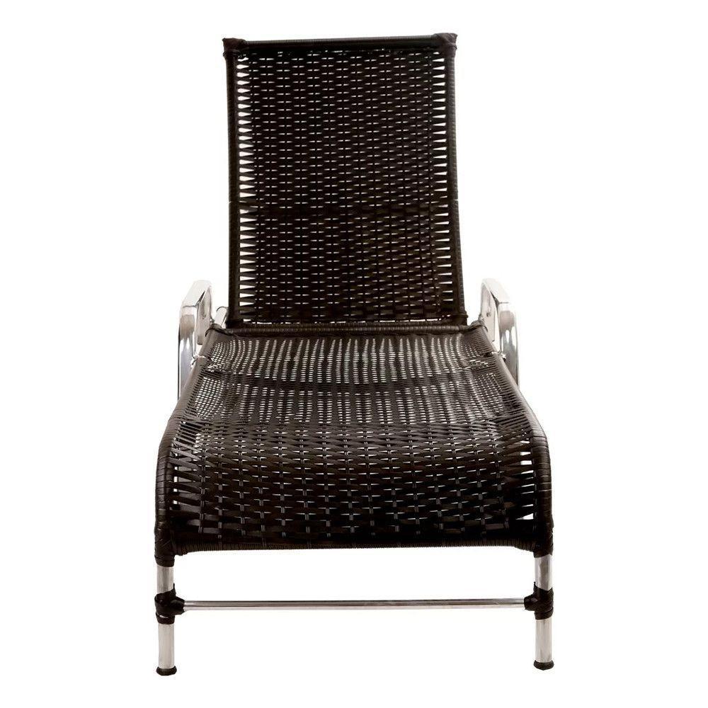 3 Espreguiçadeiras E Mesa Para Piscina, área, Varanda Trama Preto - 6