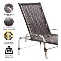 3 Espreguiçadeiras E Mesa Para Piscina, área, Varanda Trama Preto