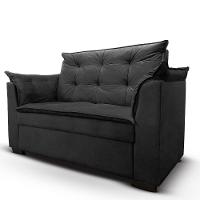 Sofá 2 Lugares Pequeno Confortável 1,40m Marrocos Bellamado Cor:preto - 2