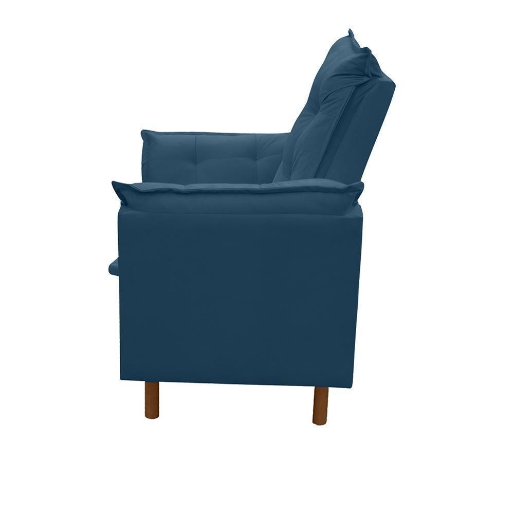 Poltrona De Amamentação Com Puff Isabella Bellamado Cor:azul Marinho - 4