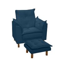 Poltrona De Amamentação Com Puff Isabella Bellamado Cor:azul Marinho - 1