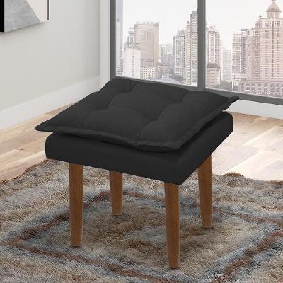 Puff Opala Retangular Sala E Quarto Bellamado Cor:preto