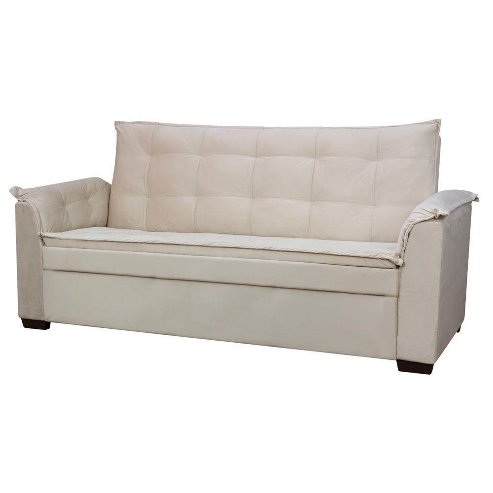 Sofá 3 Lugares Confortável 2 Metros Havana Bellamado Cor:bege - 1