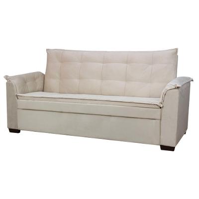 Sofá 3 Lugares Confortável 2 Metros Havana Bellamado Cor:bege