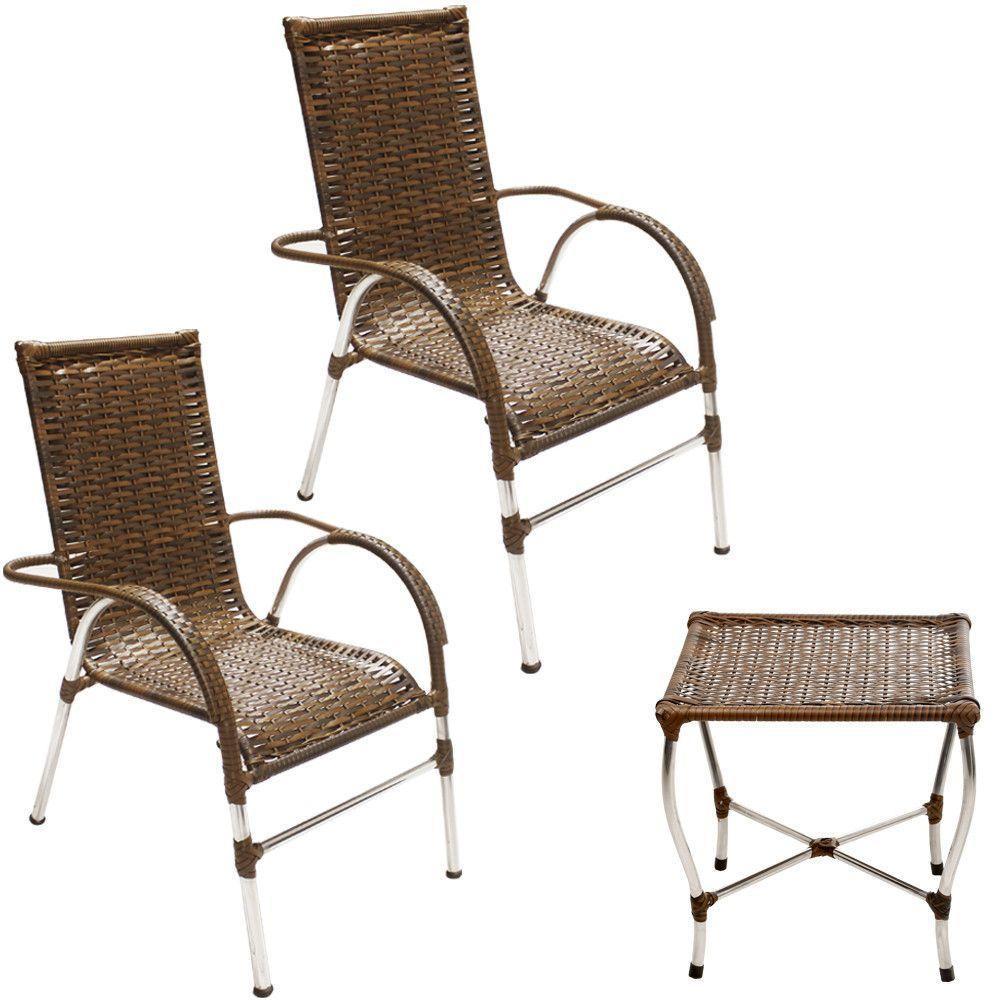 Conjunto De Cadeiras E Mesa De Centro área Trama Original Argila - 1