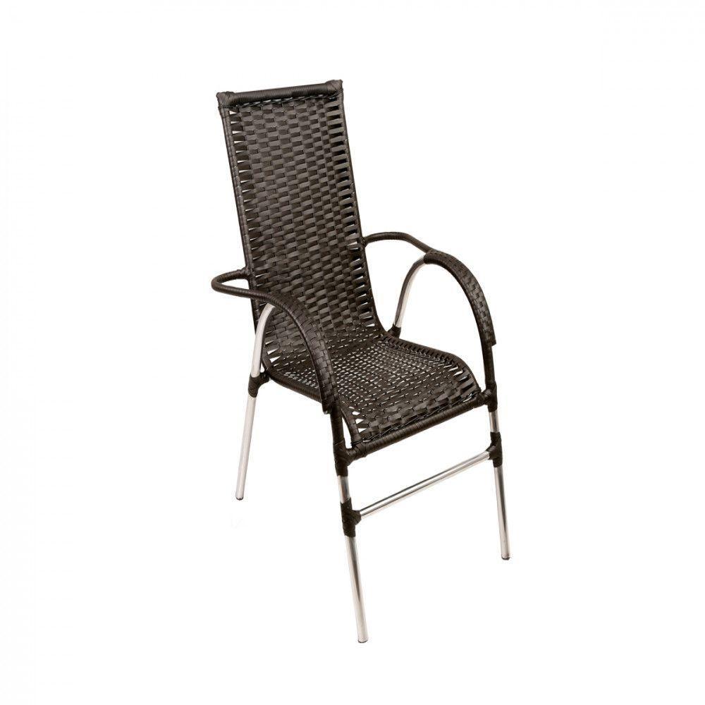 Jogo 4 Cadeiras E Mesa Para área E Jardim Trama Original Preto - 4