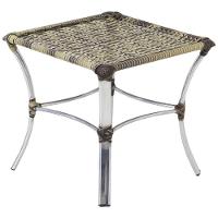 Espreguiçadeira Catar E Mesa Piscina Alumínio Trama Original Capuccino