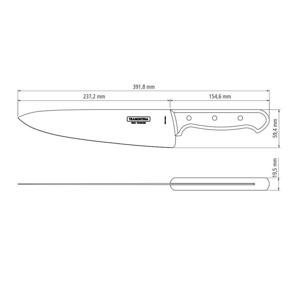 Faca Para Churrasco Em Aço Inox E Cabo Vermelho Polywood 10" - Tramontina - 5